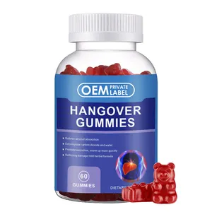 OEM Private Label Hangover Relief Supplement Vegan Relieve Alcohol Pills Vegan Liver Detox Anti Hangover Gummies