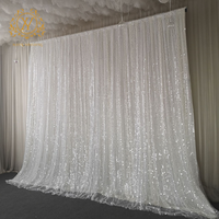 Fournitures de mariage Rideaux blancs suspendus Rideau à paillettes pailletées pour la décoration de fond de scène d'hôtel Autre décoration de mariage