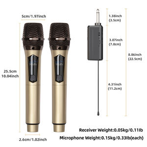 Sistema de Micrófono Inalámbrico Profesional W102, con Cancelación de Ruido y Luces LED, para Karaoke y Uso en Escenario - Product Image 6