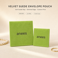 Pochette de rangement pour bijoux en suède miniature 8*8cm, logo personnalisé imprimé, sac de luxe pour bagues et colliers