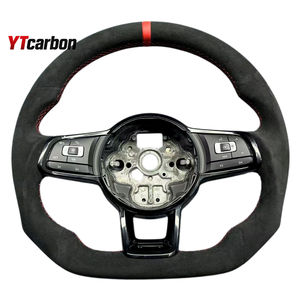 Volant en cuir suédé italien personnalisé YTcarbon pour <span class=keywords><strong>Golf</strong></span> MK7 VII GLI GTI <span class=keywords><strong>GTD</strong></span> GTE R-line, pièces automobiles modifiées, accessoires de voiture - Product Image 5