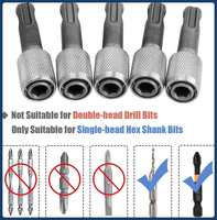 Adaptateur de mandrin de perceuse SDS Plus 6,35 mm, douille à dégagement rapide hexagonale, support de tournevis, convertisseur pour marteau perforateur électrique