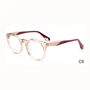 Clear Transparent Round Shape Reading Glasses Women Recycled Mazzucchelli Acetate Optical Frame