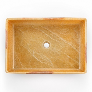 Poulars Wholesale Luxury Wall-mounted Natural Stone Man Made Pedestal Hand Washing Sink Cream Beige Jade Marble Stone <b>Basin</b> - Product Image 4