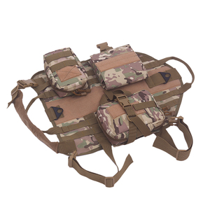 Jinteng harnes taktis nilon <span class=keywords><strong>Molle</strong></span>, rompi pelampung untuk anjing bisa disesuaikan latihan berburu piring - Product Image 1