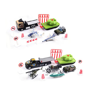 Set de Juego de Camión Contenedor de Aleación con Expulsión, Coche de Aleación Miniatura Deslizante de Retroceso, Kit de Modelo de Avión, Juguete Educativo de Vehículos para Niños, Regalo - Product Image 2