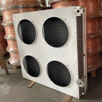 Condenseur Commercial Haute Efficacité à Quatre Ventilateurs pour Chambre Froide, Refroidisseur à Air en Acier Inoxydable à Ailettes Tubulaires