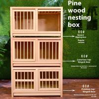 Cage à pigeons en gros d'usine avec nichoir, cage de transport réglable pour pigeons volants, maisons en bois pour animaux de compagnie, type à fermeture par bouton