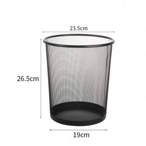 Metal Mesh Round Trash Can with Foot Pedal Structure Household Office Cleaning <b>Tool</b> Wrought Iron Kitchen Trash Bucket Lid - Product Image 6