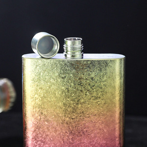 Gourde à whisky en titane pur, corps plat épaissi, légère et portable, design coloré pour le camping et la randonnée en extérieur - Product Image 2
