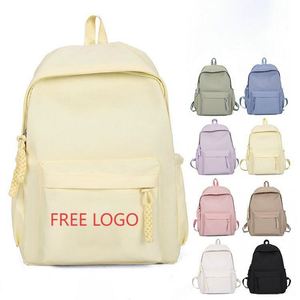 Free Custom Logo Unisex School Bags Large Book Bag Durable Solid Color Student <b>Backpack</b> for Travel - Product Image 1