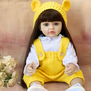Reborn Doll <span class=keywords><strong>Imitation</strong></span> Bébé Émail Poupée Cheveux Longs Princesse Enfants Doux Adhésif Jouet Cadeau - Product Image 1