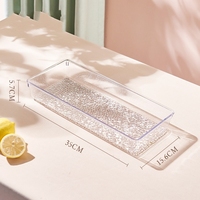 Plateau de service transparent, plateau rond en plastique pour table basse, plateau à parfums, organisateur multi-usages pour la maison