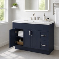 Meuble-lavabo de salle de bain en bois massif de style shaker américain, contreplaqué résistant à l'eau, style moderne