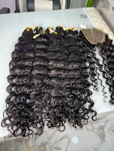 32 34 36 38 40 Paquetes de trama doble de cabello indio crudo ¿Cuánto cuesta una caja llena de paquetes de cabello humano crudo para precio de fábrica - Product Image 1