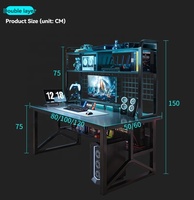 Bureau et chaise de jeu E-sports modernes en MDF durable avec étagère pour la maison, l'étude et le travail sur ordinateur