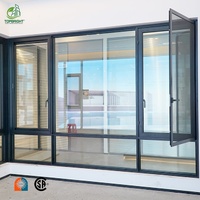 Ventana Abatible Moderna Topbright con Rotura de Puente Térmico de Aluminio NFRC, Resistente a Huracanes, Doble Acristalamiento Low-E, Aislamiento Acústico, Certificación Energy Star