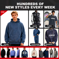 Ensemble de survêtement épais pour homme en pur coton double fil French Terry, comprenant un sweat à capuche oversize à épaules tombantes et un pantalon de jogging, style rétro