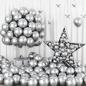 Paquete de 100 Globos de Látex Plateados Cromados de 5 Pulgadas, Pequeños Globos Metálicos Plateados para Helio, Globos Plateados Brillantes para Fiestas de Cumpleaños y Nochevieja - Product Image 1
