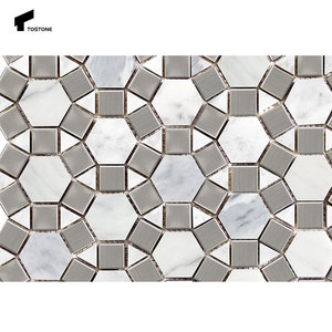 Tostone Dreamy White Daisy Graph Splicing Mosaïques en marbre naturel pour intérieurs minimalistes Décoration Panneaux muraux pour la maison - Product Image 4