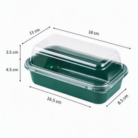 Boîte à pâtisserie carrée transparente recyclable avec couvercle en dôme pour gâteaux, rouleaux, noix, biscuits, mochi, gâteaux de femme - Impression personnalisable