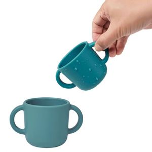 Gobelet à eau compact et minimaliste en silicone personnalisé sans couvercle avec poignée pour bébé, pour un usage domestique - Product Image 1