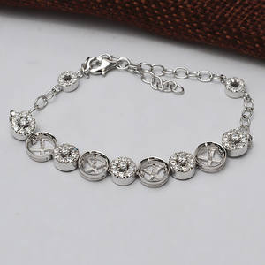 S925 Silver Women's Coarse Crystal <b>Bracelet</b> DIY Empty Accessories Semi-Finished 537 <b>Bead</b> <b>Bracelet</b> - Product Image 3
