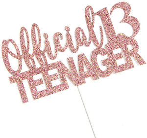 Topper torta adolescente <span class=keywords><strong>13</strong></span> ° ufficiale Glitter oro rosa - Product Image 6
