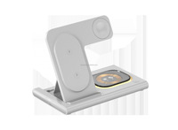 3-in-1 Snelle Draadloze Oplader Wekker Draadloze Oplaadstandaard Mobiele Telefoonhouder Bureaublad voor Horloge Oordopjes
