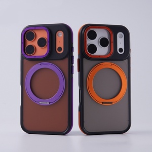 เคสโทรศัพท์แม่เหล็กแบบด้านคุณภาพสูงสำหรับ iPhone 17 12 13 14 15 16 Pro Max พร้อมการปกป้อง 360 องศา °   ฝาครอบป้องกันแบบมีขาตั้ง - Product Image 4