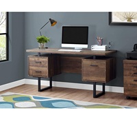 Bureau d'ordinateur à formation gratuite, avec tiroirs, pieds en métal, Style contemporain, pour la maison
