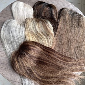 Parrucchino con <span class=keywords><strong>capelli</strong></span> Remy vergini europei da <span class=keywords><strong>donna</strong></span> con Base di seta completamente legata a mano Toppers <span class=keywords><strong>capelli</strong></span> umani a tutto Volume - Product Image 4