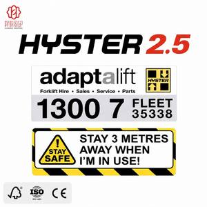 Autocollants en vinyle PVC pour flotte de chariots élévateurs industriels Huiming – Imperméables, résistants aux UV, avec informations de contact et messages de sécurité « STAY AWAY » - Product Image 2