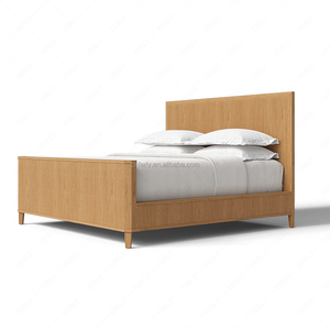 Letto FERLY dal Design Moderno in Rovere Massiccio di Alta Qualità con Pannello Scanalato e Pediera, Arredamento Camera da Letto, Personalizzazione OEM ODM Accettata - Product Image 2