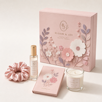 Fabricant de boîtes cadeaux rigides en papier 3D florales de luxe sur mesure, emballage haut de gamme OEM pour cosmétiques, parfums, coffrets cadeaux beauté