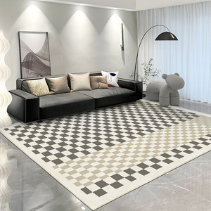 Alfombra Escandinava a Cuadros de 10 mm, Antideslizante, de Felpa, de Secado Rápido, de Poliéster, para Dormitorio, Sala de Estar, Lavable a Máquina - Product Image 3