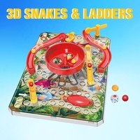 Jeu de société KSF 3D Mini Serpents et Échelles en plastique pour enfants, amusement familial avec échelles et toboggans interactifs