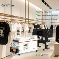 Imprimante DTF Garros A1 avec têtes I3200, secoueur de poudre automatique, encre CMYK et blanche, machine d'impression numérique pour l'impression personnalisée de t-shirts