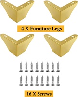 Pieds de meubles, dorés, design minimaliste, pieds de canapé en métal de remplacement, pour canapé, table basse, armoire, meuble TV