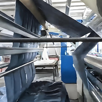Machine automatique de découpe de serviettes en coton éponge avec système de déroulage de tissu pour ligne de production automatisée de serviettes