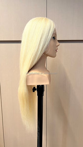 Tête de mannequin en cheveux humains 100 % naturels, longue, pour la formation en salon et la pratique de la coiffure, modèle de tête en cheveux humains véritables pour le coiffage - Product Image 2