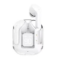 Écouteurs Crystal Air 31 TWS avec batterie LED, affichage numérique, écouteurs transparents sans fil, sans réduction de bruit