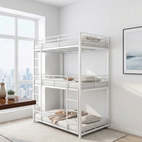 Lits superposés en fer modernes, durables, réglables et peu encombrants à 3 niveaux, certifiés ISO14001, avec barrières de sécurité, mobilier de chambre à coucher 2026