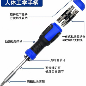 13 In 1 Multi Functional <b>Screwdriver</b> <b>Set</b> With Magnetic <b>Bits</b> And Integrated Storage For Diy Repair Tools - Product Image 2