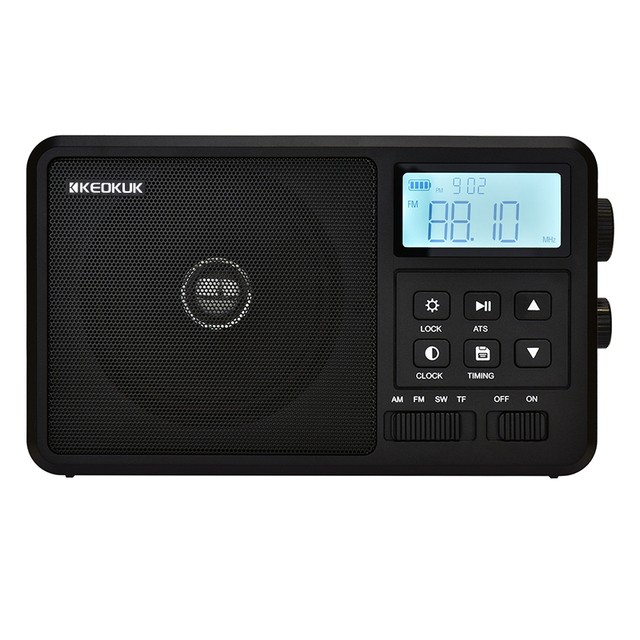 Radio FM AM SW Portable Radio LCD Large Screen Full Band Radio Battery Recording Speaker