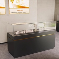 Vitrine de présentation pour bijoux et téléphones portables en verre, éclairage LED, design verrouillable, finition vernie durable, couleur personnalisable