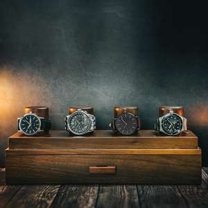 Boîte à montres en bois écologique certifiée FSC avec couvercle en acrylique, étui de rangement et de présentation luxueux pour hommes, forme rectangulaire DS - Product Image 5