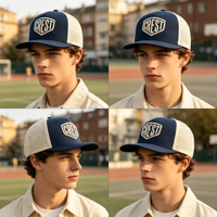 Gorra Vintage de Dos Tonos con Visera Plana, Perforada con Láser, Logotipo Bordado en 3D, Impermeable, de Secado Rápido, con Cierre a Presión