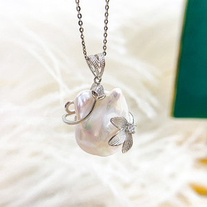 Collier pendentif en argent S925, accessoire magnifique à faire soi-même avec des perles de 12 à 17 mm, support vide, catégorie de produit Perles 30844 - Product Image 3