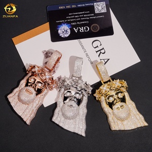 Nouveautés Hip Hop Iced Out Pass Diamond Tester Pendentif Jésus en argent 925 de luxe pour hommes avec moissanite - Product Image 2